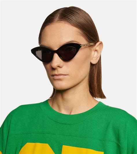 gucci round cat eye sunglasses|gucci 49mm cat eye sunglasses.